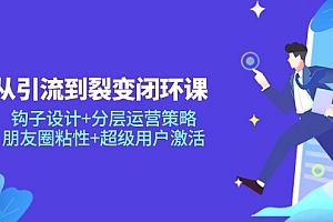 【第12919期】从引流到裂变闭环课:钩子设计+分层运营策略,朋友圈粘性+超级用户激活