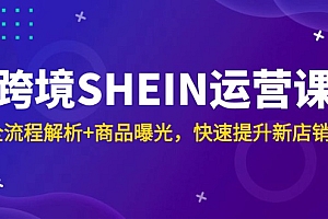 【第12967期】跨境SHEIN运营课,全流程解析+商品曝光,快速提升新店销量