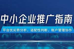 【第13009期】中小企业竞价推广指南,平台优劣势分析,适配性判断,账户管理协作