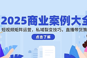 【第13015期】2025商业案例大全,短视频矩阵运营,私域裂变技巧,直播带货策略