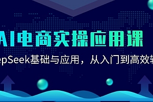 【第13094期】AI电商实操应用课:DeepSeek基础与应用,从入门到高效输出
