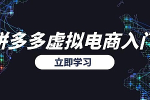 【第13141期】拼多多虚拟电商入门,精准选品方法论,无货源模式起盘技巧