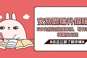 【第13148期】文案思维升级秘籍,5W分析法深度解析,写作底层逻辑重构方法