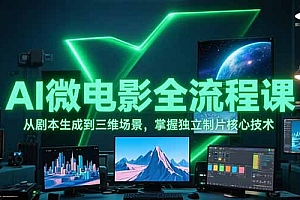 【第13160期】AI微电影全流程课,从剧本生成到三维场景,掌握独立制片核心技术