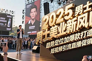 【第13164期】2025男士美业新风口,趋势定位加爆款打造,短视频引流直播促销