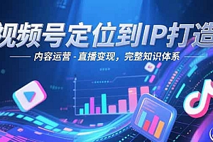 【第13165期】视频号定位到IP打造:账号搭建-内容运营-直播变现,完整知识体系