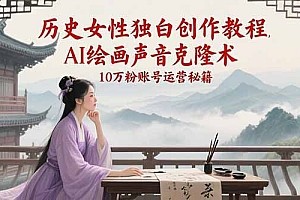 【第13167期】历史女性独白创作教程,AI绘画声音克隆术,10万粉账号运营秘籍