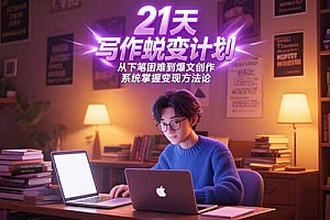 【第13173期】21天写作蜕变计划,从下笔困难到爆文创作,系统掌握变现方法论