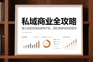 【第13222期】私域商业全攻略,强人设定位加高客单产品,团队搭建与风险管控