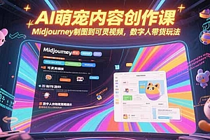 【第13226期】AI萌宠内容创作课,Midjourney制图到可灵视频,数字人带货玩法
