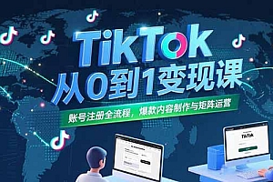 【第13254期】TikTok从0到1变现课,账号注册全流程,爆款内容制作与矩阵运营
