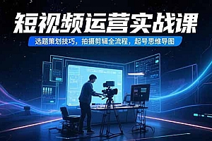 【第13270期】短视频运营实战课,选题策划技巧,拍摄剪辑全流程,起号思维导图