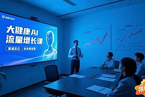 【第13279期】大健康AI流量增长课8.0,赛道定位方法论,AI数字人内容生产,私域转化运营