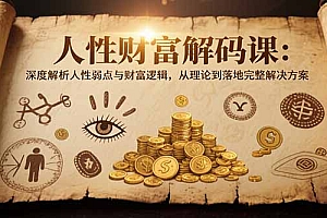 【第13296期】人性财富解码课6.0:深度解析人性弱点与财富逻辑,理论到落地完整解决方案