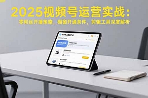 【第13338期】2025视频号运营实战:零粉丝开播策略,橱窗开通条件,剪辑工具深度解析