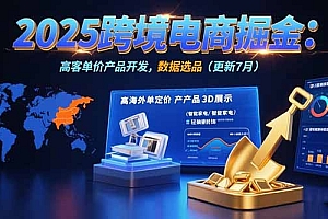 【第13345期】2025跨境电商掘金:蓝海市场定位,高客单价产品开发,数据选品(更新7月)