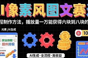 【第13373期】AI像素风图文赛道:全流程制作方法,播放量一万能获得6块到8块的收入