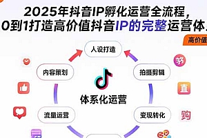 【第13395期】2025年抖音IP孵化运营全流程,从0到1打造高价值抖音IP的完整运营体系