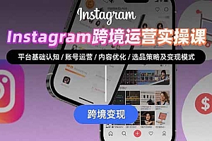 【第13416期】Instagram跨境运营实战:平台认知/账号运营/内容优化/选品策略及变现模式