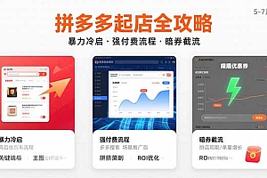 【第13426期】拼多多起店全攻略,暴力冷启,强付费流程,暗券截流,5-7月已验证的方法