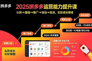 【第13510期】2025拼多多运营能力提升课:认知→基础→推广→活动→玩法,五阶成长路径