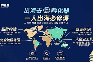 【第13525期】出海去 孵化器 一人出海必修课:从品牌构建到商业落地的全流程实战方法