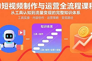 【第13534期】AI短视频制作与运营全流程课程:从工具认知到流量变现的完整知识体系