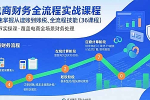 【第13550期】电商财务全流程实战课程:快速掌握从建账到报税的全流程技能(36节课)