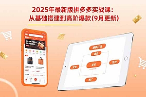 【第13552期】2025年最新版拼多多实战课:从基础搭建到高阶爆款(9月更新)