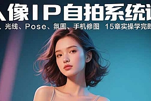 【第13565期】人像IP自拍系统课:构图、光线、Pose、氛围、手机修图 15章实操学完即出片
