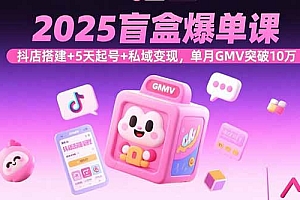 【第13571期】2025盲盒爆单课,抖店搭建+5天起号+私域变现,单月GMV突破10万