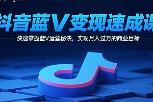 【第13591期】抖音蓝V变现速成课,快速掌握蓝V运营秘诀,实现月入过万的商业目标