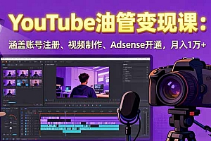 【第13613期】2025YouTube油管变现课:涵盖账号注册、视频制作、Adsense开通,月入1万+