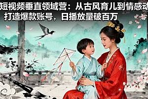 【第13734期】AI短视频垂直领域营:从古风育儿到情感动漫,打造爆款账号,日播放量破百万