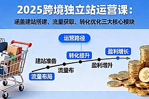 【第13745期】2025跨境独立站运营课:涵盖建站搭建、流量获取、转化优化三大核心模块