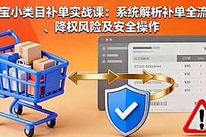 【第13757期】淘宝小类目补单实战课:系统解析补单全流程、降权风险及安全操作