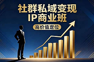 【第13796期】社群私域变现IP商业班,高价值定位,精准引流,私聊成交,实践年盈利破百万