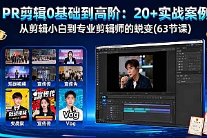 【第13807期】PR剪辑0基础到高阶:20+实战案例,从剪辑小白到专业剪辑师的蜕变(63节课)