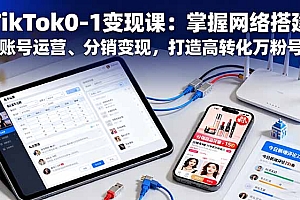 【第13809期】TikTok0-1变现课:掌握网络搭建、账号运营、分销变现,打造高转化万粉号