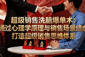 【第13840期】超级销售洗脑爆单术:通过心理学原理与销售场景结合,打造超级销售思维体系