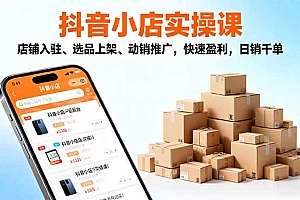 【第13846期】2025抖音小店实操课,店铺入驻、选品上架、动销推广,快速盈利,日销千单