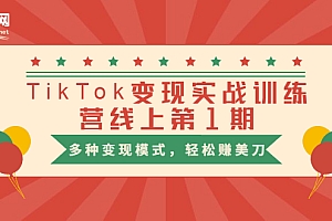 【勇锶1909期】TikTok变现实战训练营线上第1期,多种变现模式,轻松赚美刀