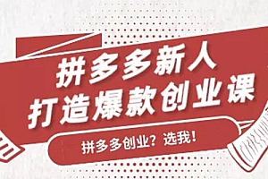 【勇锶1952期】拼多多新人打造爆款创业课:快速引流持续出单,适用于所有新人