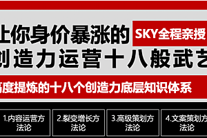 【勇锶1956期】让你的身价暴涨的创造力运营十八般武艺 高度提炼的18个创造力底层知识体系