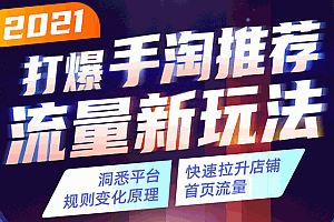 【勇锶2036期】2021打爆手淘推荐流量新玩法:洞悉平台改版背后逻辑,快速拉升店铺首页流量