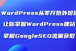 【第2142期】WordPress从零开始外贸建站:让你掌握WordPress建站,掌握GoogleSEO流量获取【视频课程】