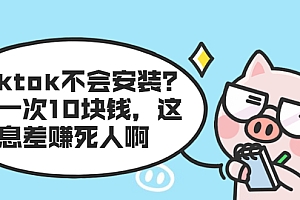 【第2219期】tiktok不会安装?装一次10块钱,这信息差赚死人啊