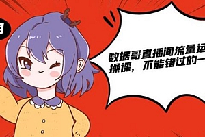 【第2215期】数据哥直播间流量运营线上实操课,不能错过的一套系统课