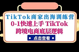 【第4913期】TikTok商家出海训练营：0-1快速上手 TikTok跨境电商底层逻辑