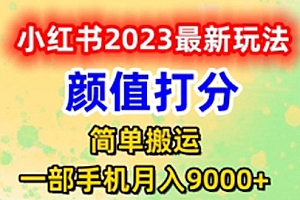 【第6017期】最新小红书颜值打分玩法，日入300+闭环玩法